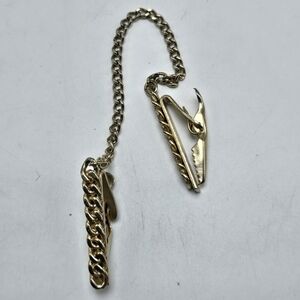 70's Gold Ton Chain Sweater Clips Sweater Guards Accessories Fashion Costume VTG